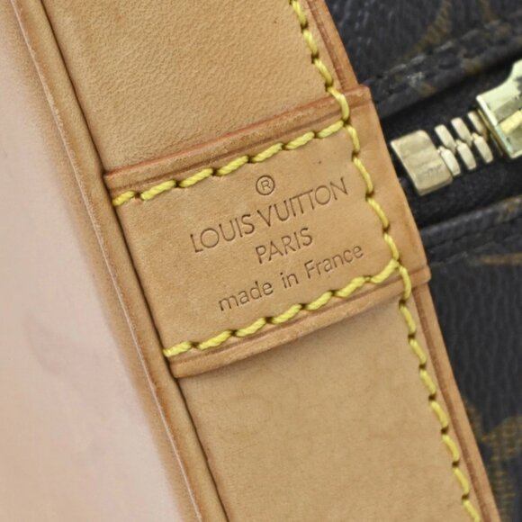 LOUIS VUITTON LV Logo Alma Hand Bag Monogram Leather Brown France M51130 73EF862 - Picture 15 of 15